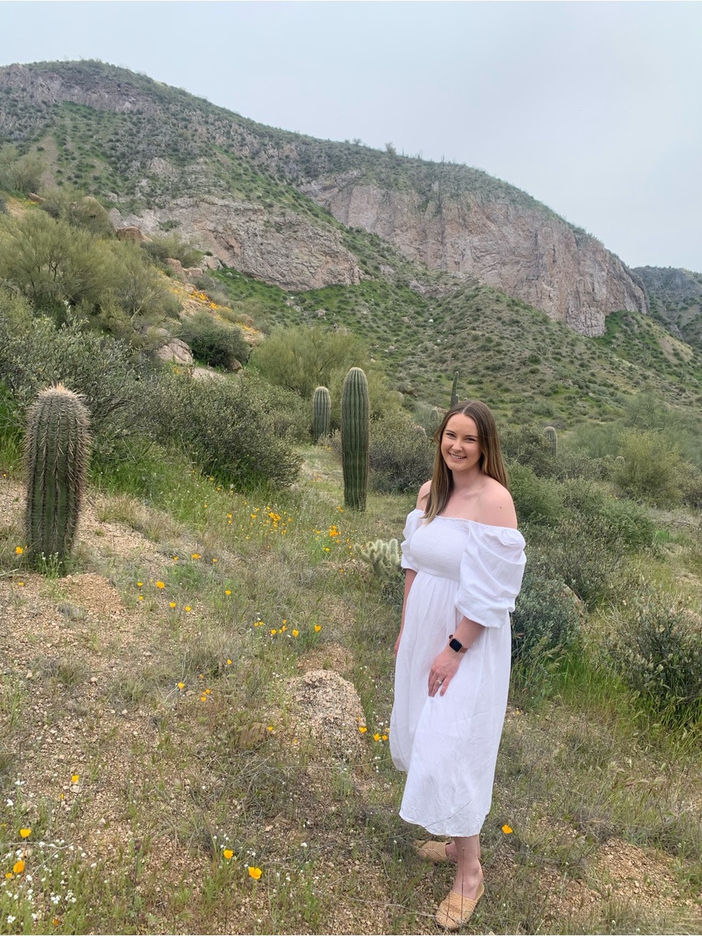 Off-Shoulder White Midi Dress